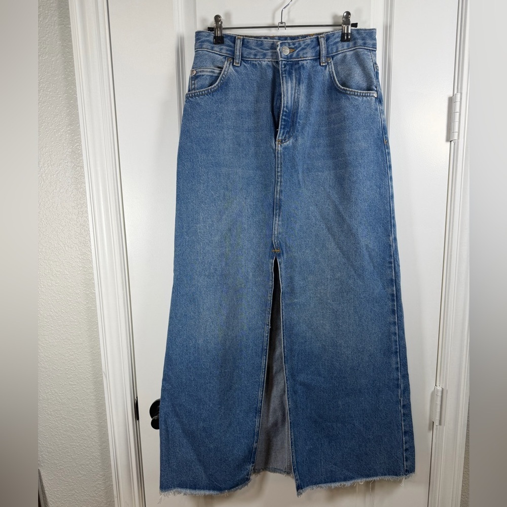 Pilcro Blue Denim Maxi Skirt